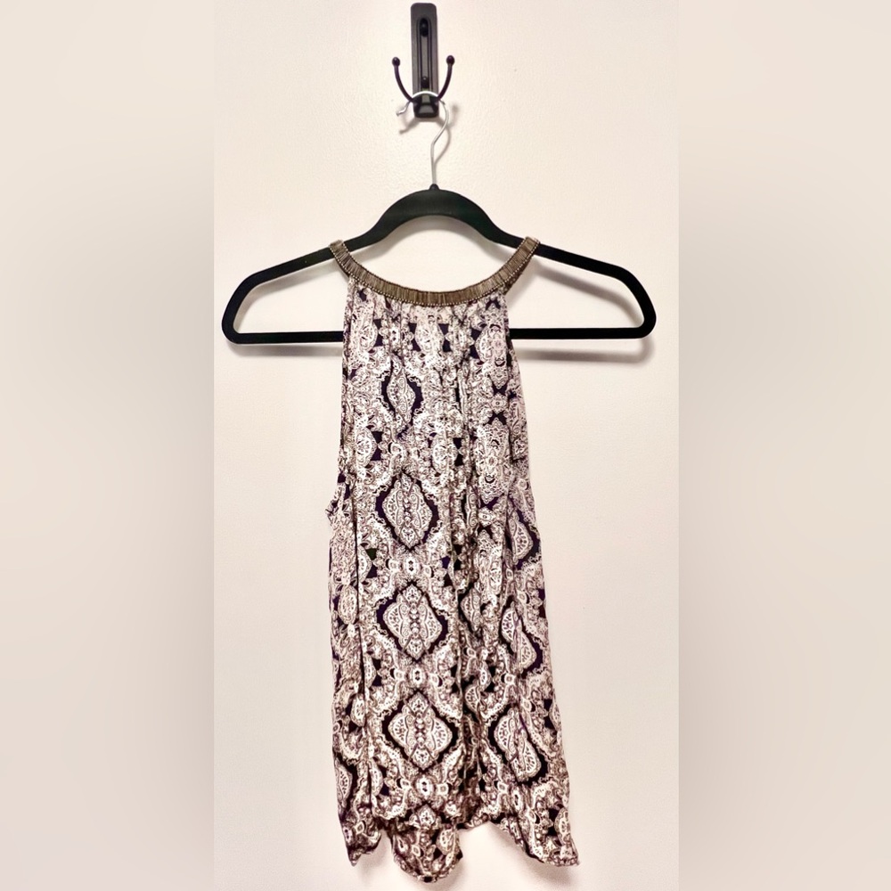 Joie Silk Halter Top, Black & White Print🖤🤍 (Size: M) **NEW WITHOUT TAGS!!🎁**